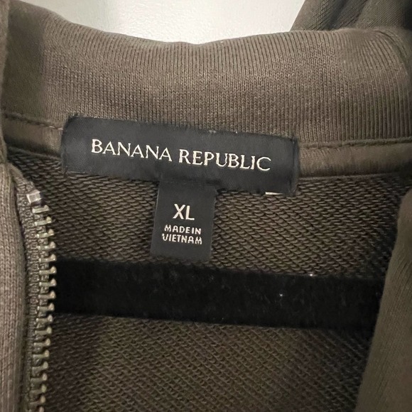 ❌SOLD❌ MEN’S Banana Republic Olive Full Zip Hoodie XL - Picture 3 of 6